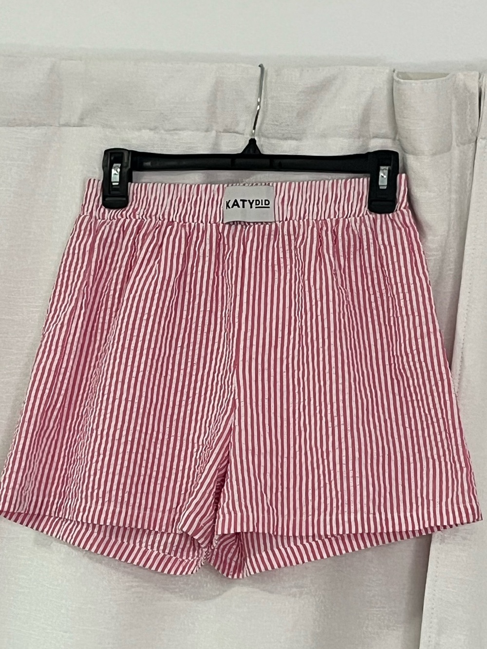 Katydid Pink and White Striped Women’s Shorts Medium